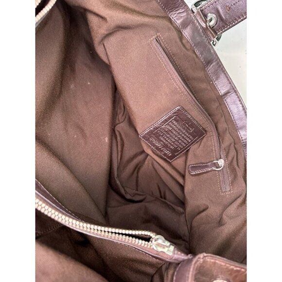 For Repair - Coach Purse Canvas Brown Large Shoulderbag H1075-F13743 - Picture 12 of 12